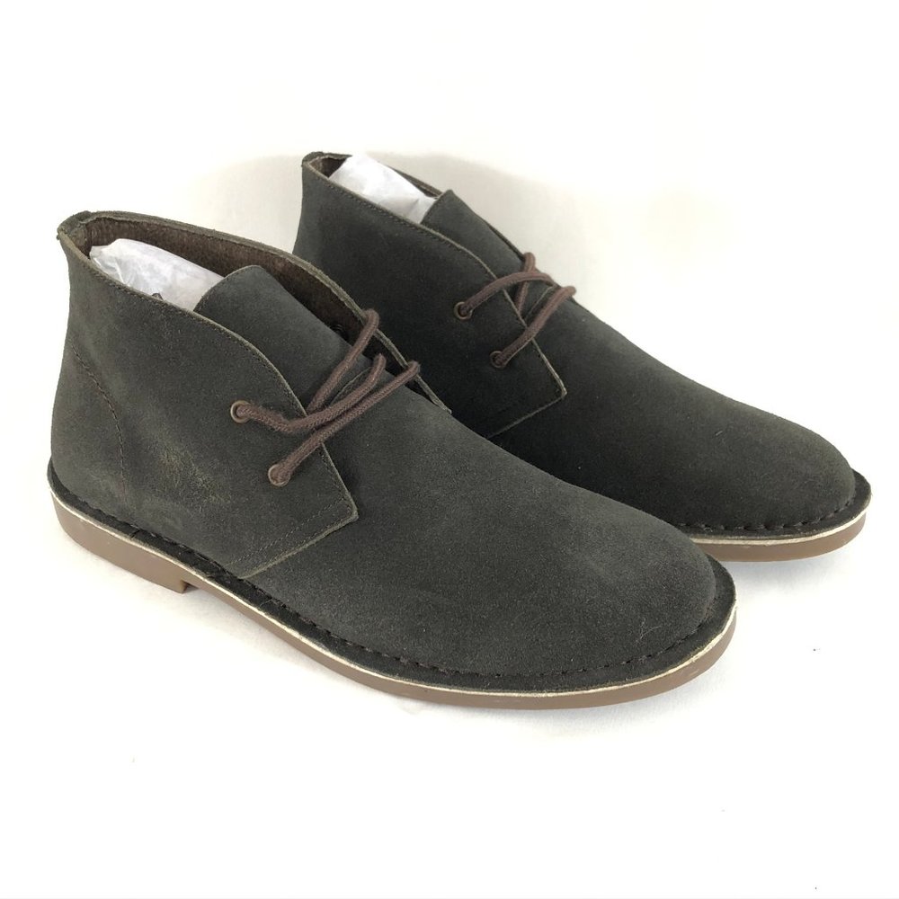 Bruno Marc Mens Suede Chukka Boots Brown Gray 9